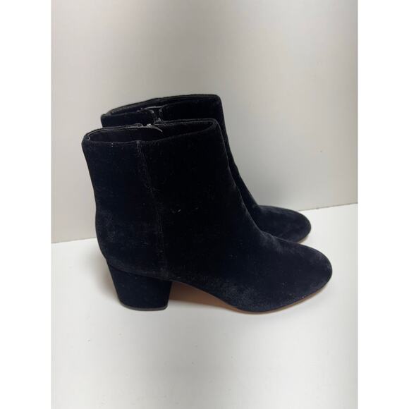 Franco Sarto L-Jubilee Velvet Women’s Black Ankle Boots Sz 8.5M Side Zip - Picture 7 of 9